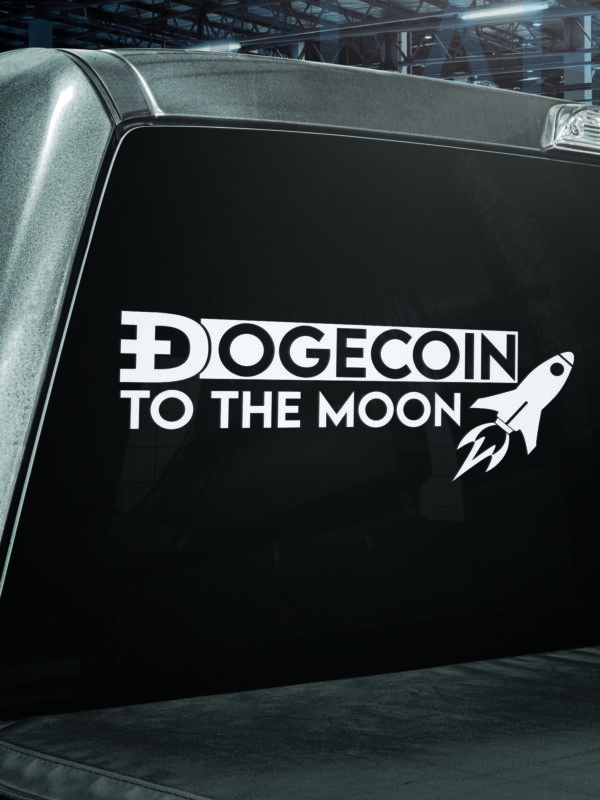 Dodgecoin To The Moon Vinyl Decal