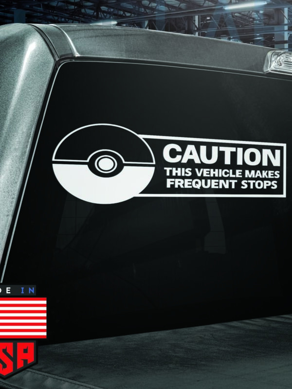 Caution Pokemon Vinyl Decal