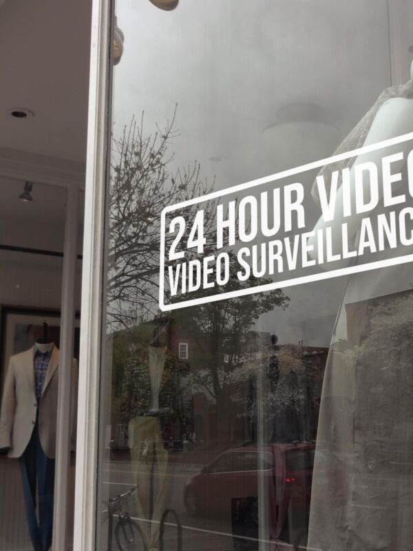 24 Hour Video Surveillance Vinyl Decal