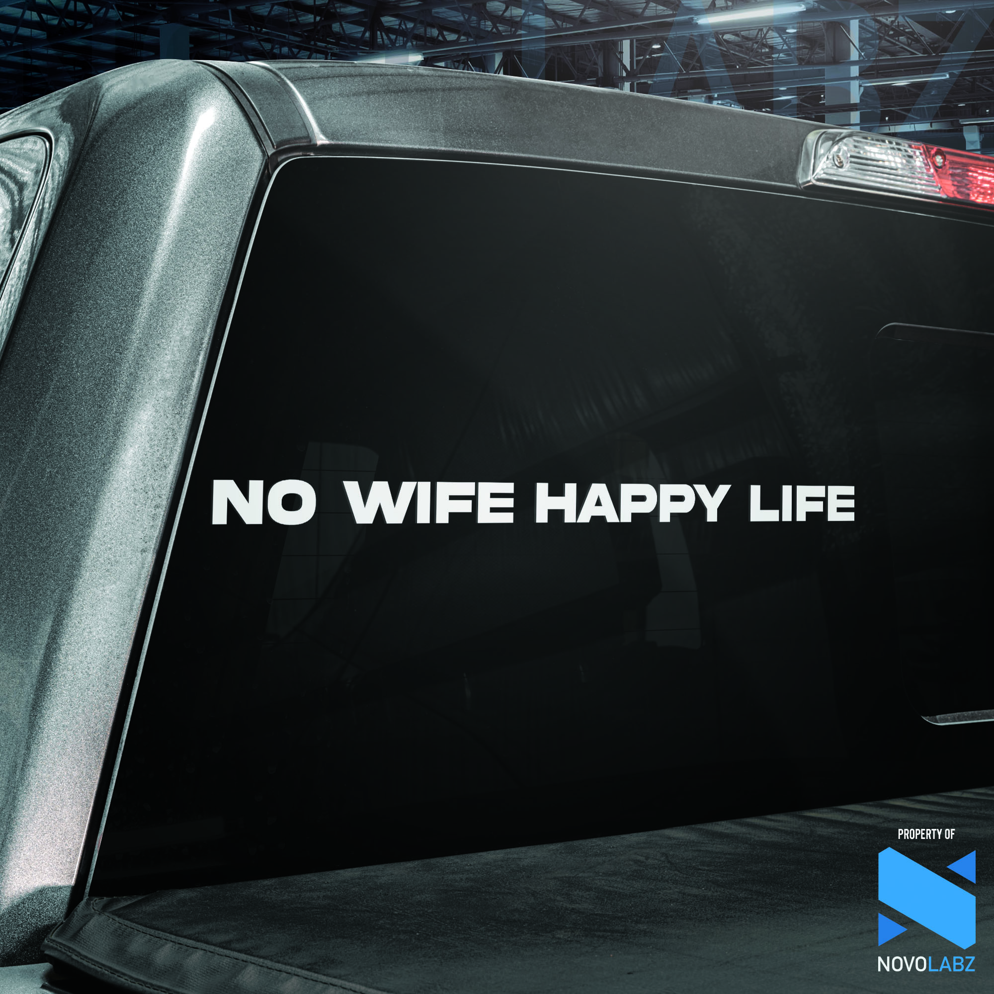 No Wife Happy Life Vinyl Decal